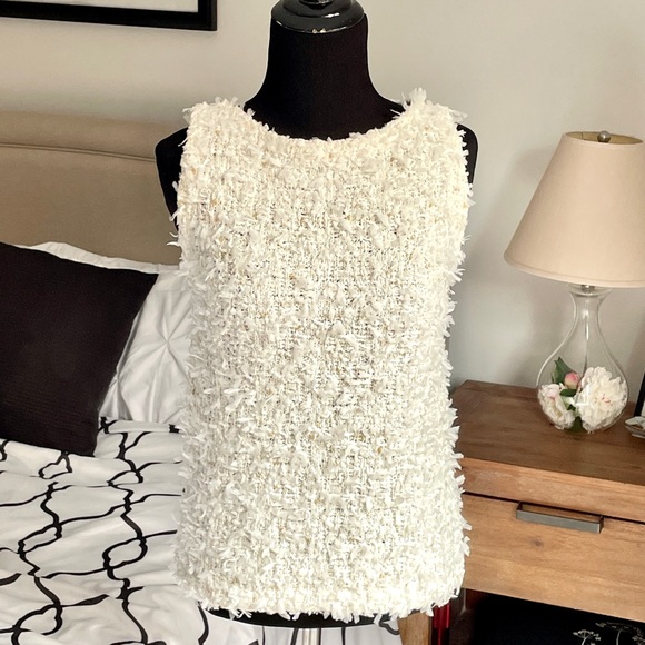 NWT Shimmer Textured Tweed Sweater Shell - Picture 4 of 9